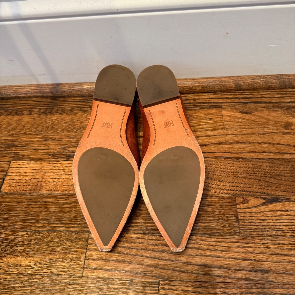 Frye Women's Pointed Toe Flats in Rust Brown - Picture 5 of 6